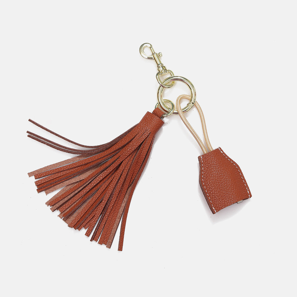 Leather Tassel Keychain